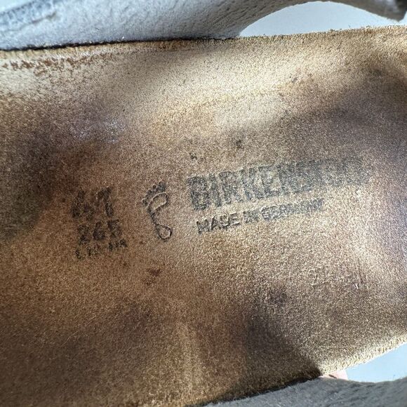 Birkenstock Womens Gizeh Sz 41 US 10 Birko-Flor Silver Leather‎ Sandals - Picture 7 of 7